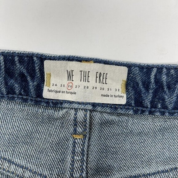 Free People Denim Jean Mini Skirt Women’s Size 26 Button Front We The Free - Picture 2 of 9